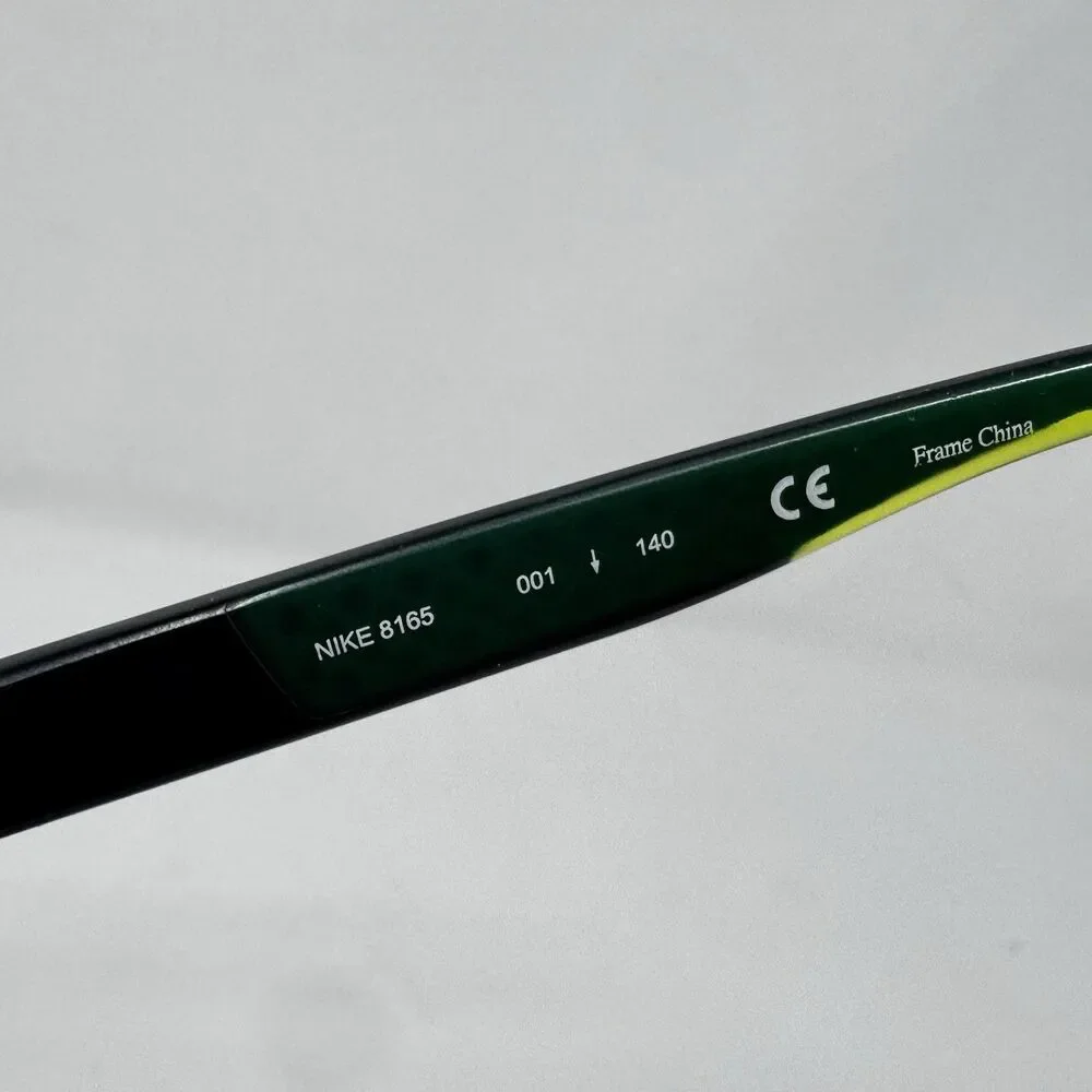 Nike Live Free 8165 001 Black Crystal Volt Half Rim Eyeglass Frames 53-17-140